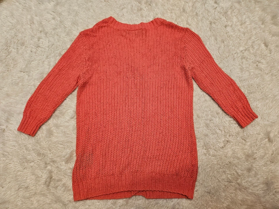 Kenneth Cole Women's Coral Linen Blend Knit Buttons Up Cardigan Size L - Image 3 of 4