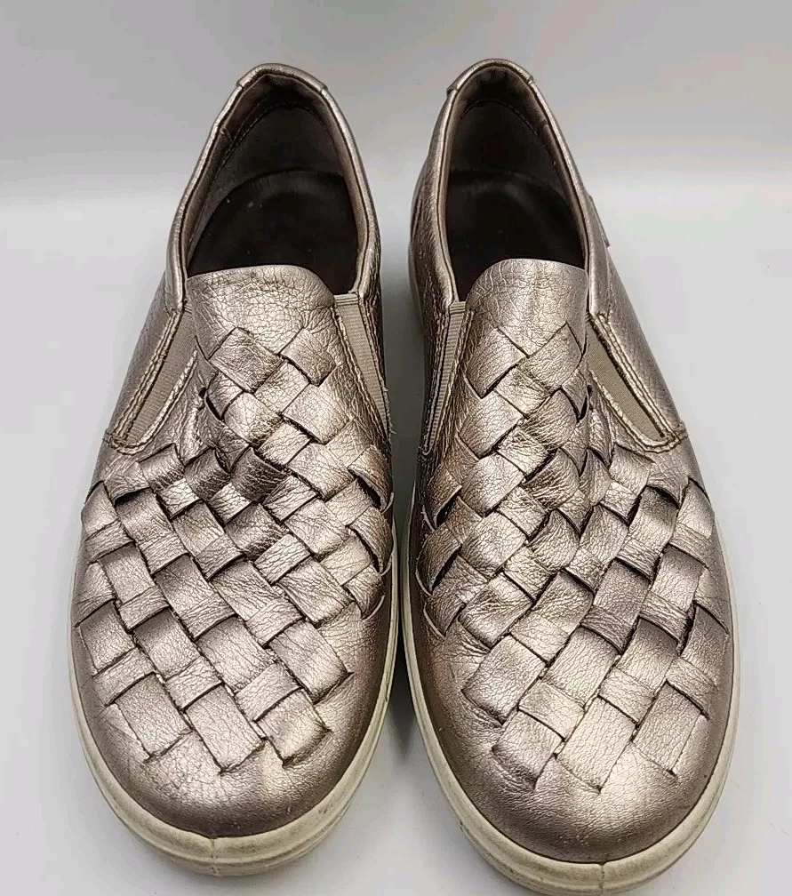 Mocassini slip on ECCO Soft 7 tessuto pelle oro metallizzato misura 7 scarpe sneakers
