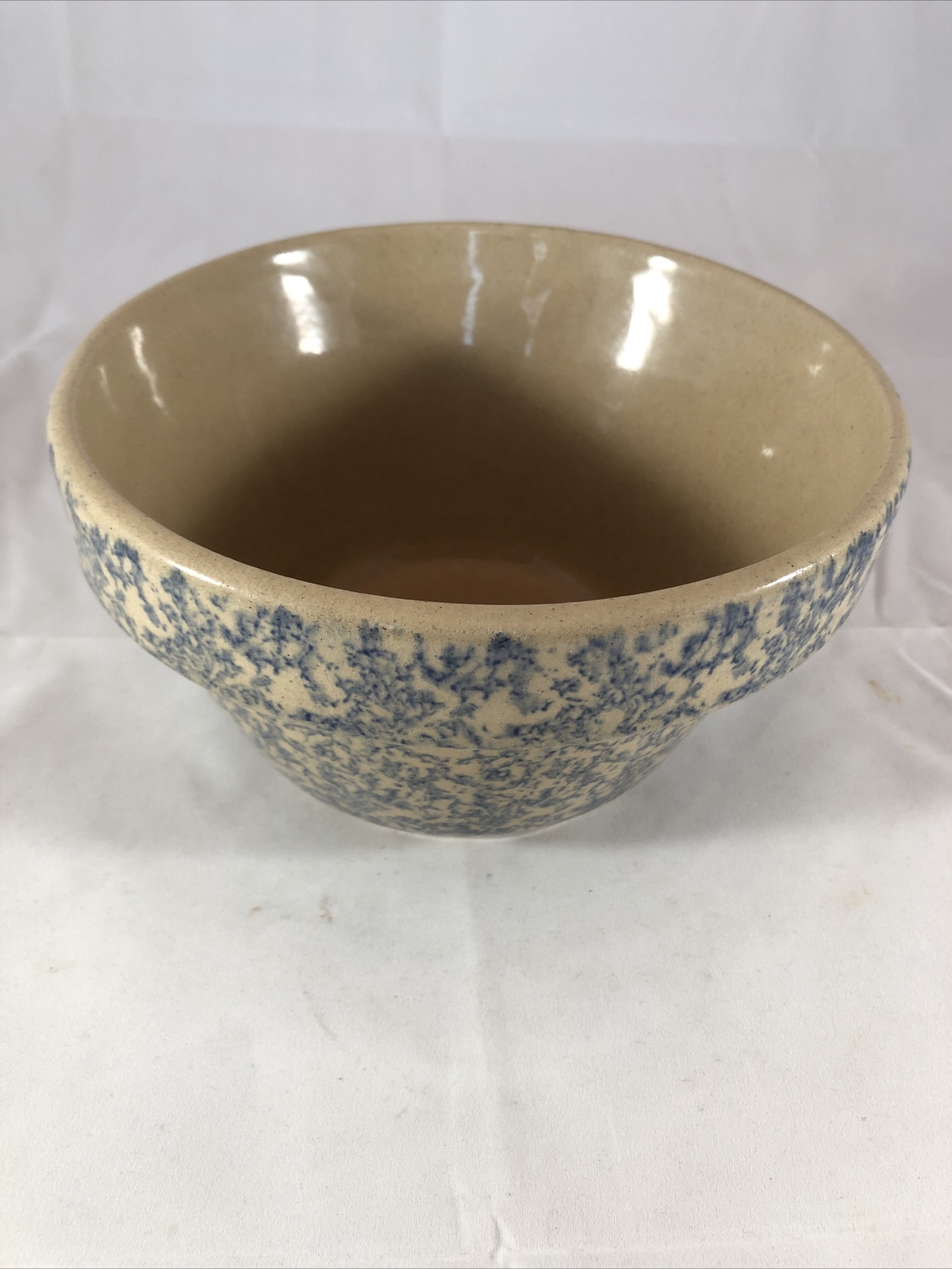 Vintage RRP Roseville Blue Spongeware 7” Mixing Bowl Robinson