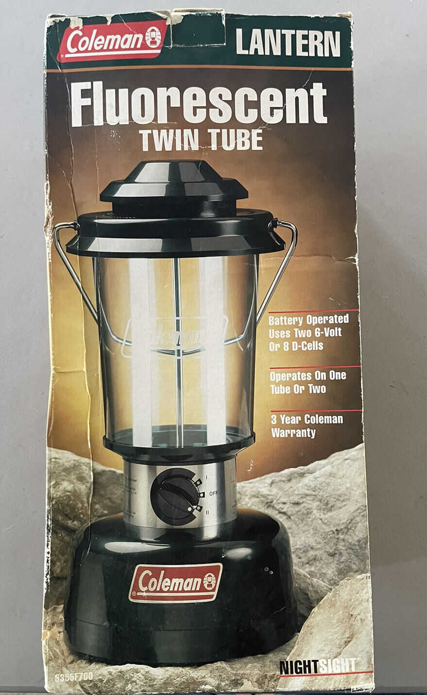 Coleman Large twin Tube Lantern 5355H700 Camping Lantern Battery Plus adapter