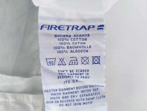 Vintage Firetrap Dress M Women's S M 34 - 35 NWT Blue White Floral Pocket Cotton - Picture 11 of 12