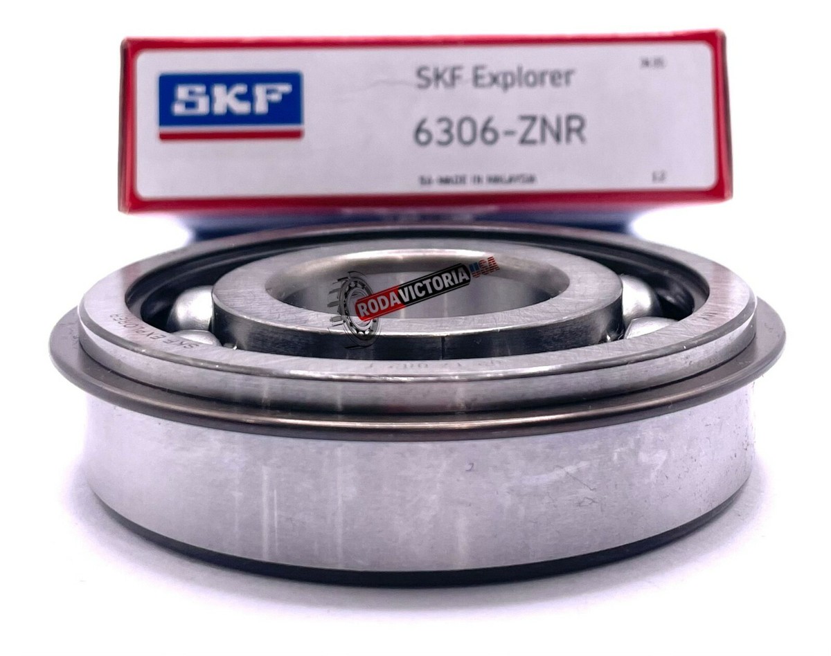 6306-ZNR Deep Groove SKF Shielded Bearing W/Snap Ring 30x72x19mm