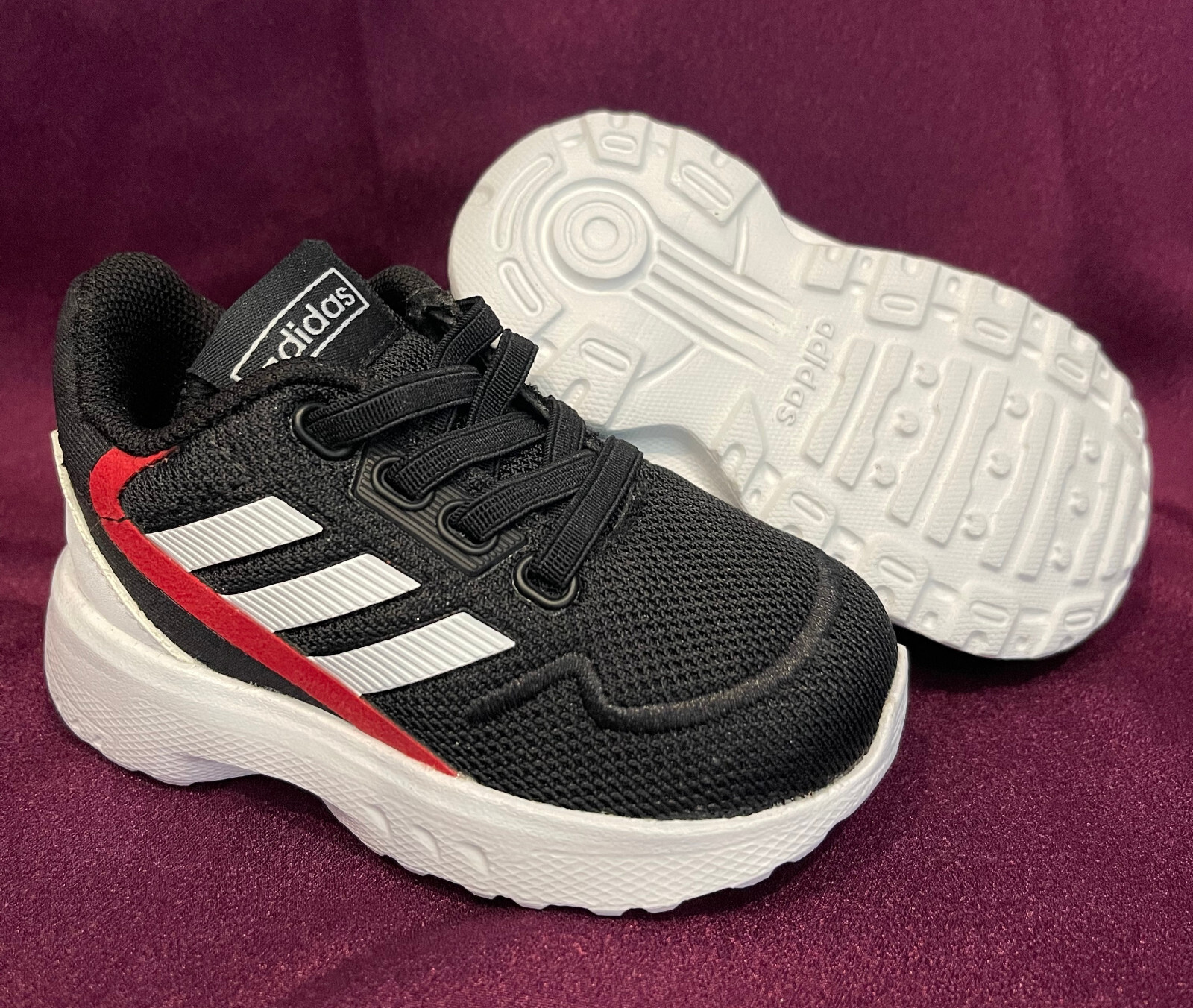adidas Baby Toddler Running Shoes Size: 4K Black/White/Red EG3937 | eBay