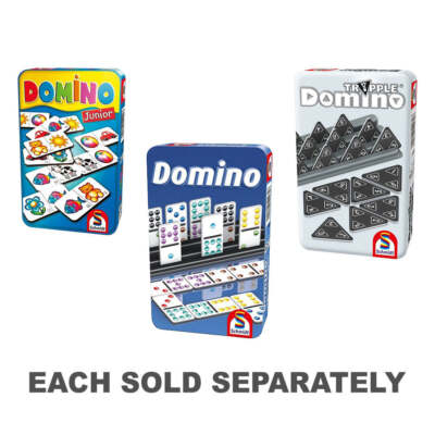 Schmidt Spiele Classic Domino Metal Tin Game for 1 to 4 Players Ages 6+ and Up