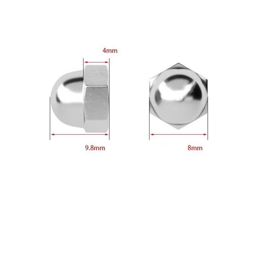 Ball Head Cap Nuts M3 M4 M5 M6 M8 M10 - M12 Stainless Steel （304）Various Sizes - Picture 7 of 11
