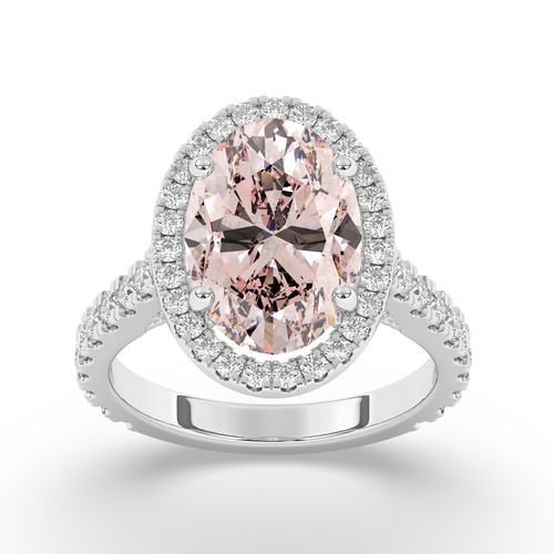Oval Solitaire 950 Platinum Vivid Pink Engagement Ring,5.15 ct, Labgrown IGI - Picture 11 of 18