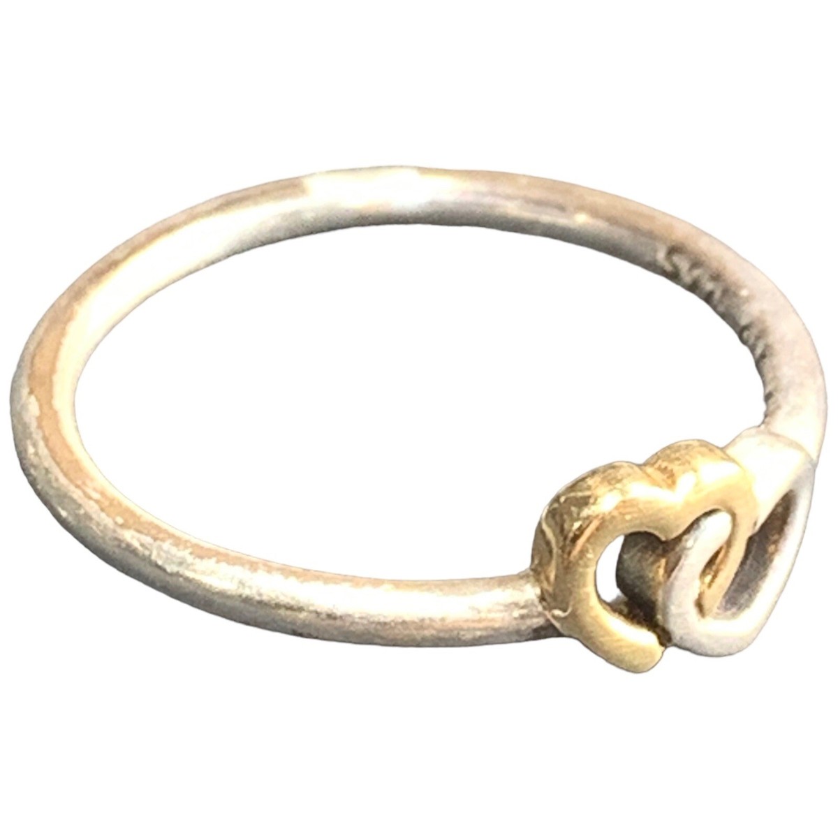 Pandora Heart to Heart Sterling Silver 14K GOLD Ring 190927