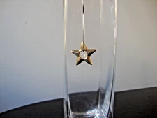 VINTAGE 1980s 3D 5 POINT STAR GOLD TONE SLIDE PENDANT MADE IN USA