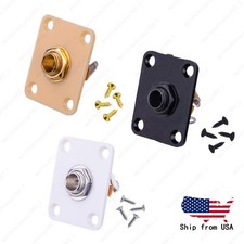 Universal Guitar 1/4'' Output Jack Plate Socket Rectangle For Tele Ibanez