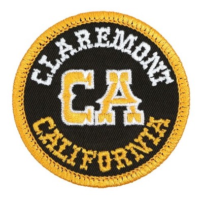 Claremont California Embroidered Patch Black/Yellow Gold Iron-On Sew-On Hat Bag