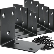 10-Pack 2.5x2.5 inch Heavy Duty Iron Angle Brace L-Shaped Metal Bracket