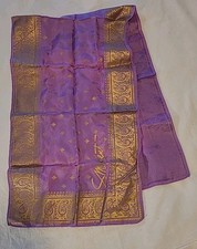 Vintage Avon S M Kent purple and gold Scarf 13 X 43 Inches