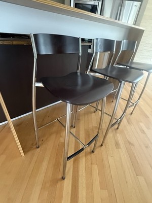 Baba Altek barstools, Chrome And Wood. High End Chair! ( Made In Italy) ￼