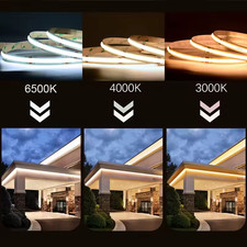 5m Linear Dimmable 24v 12v Cob Led Strip Light 10mm 528led 16.4ftroll Ul Listed