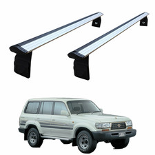 For Toyota Land Cruiser VX 80 Roof Rack Cross Bars Aluminum Rain Gutter Silver