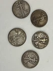 Walking Liberty Half Dollar Silver Coins Lot 1929 1933 1934 1935 1943 (5 Coins)