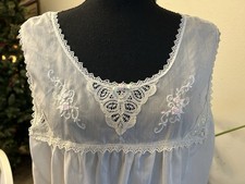 VTG Barbizon Long Nightgown White With Lace Details Measures Medium Sleeveless