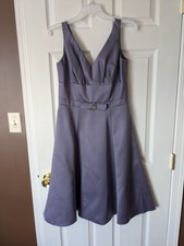 Alfred Angelo Victorian Lilac VNeck Knee Length Bridesmaid Dress Sz 10