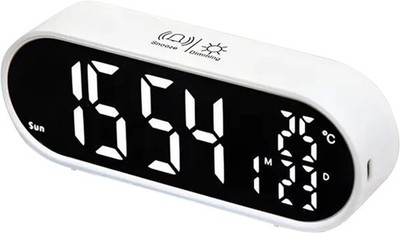 Großes Display Digital Wecker Spiegel USB Dual Alarm Schlummerfunktion Schlafzimmer