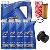 MotoröL Filter Set Mannol 10W-30 API SN 9 Liter + Schraube FüR Audi A4 A6 A8 2.7