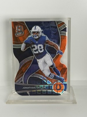 2022 Spectra Jonathan Taylor Neon Orange Die-Cut Prizm #03/15 Indianapolis Colts