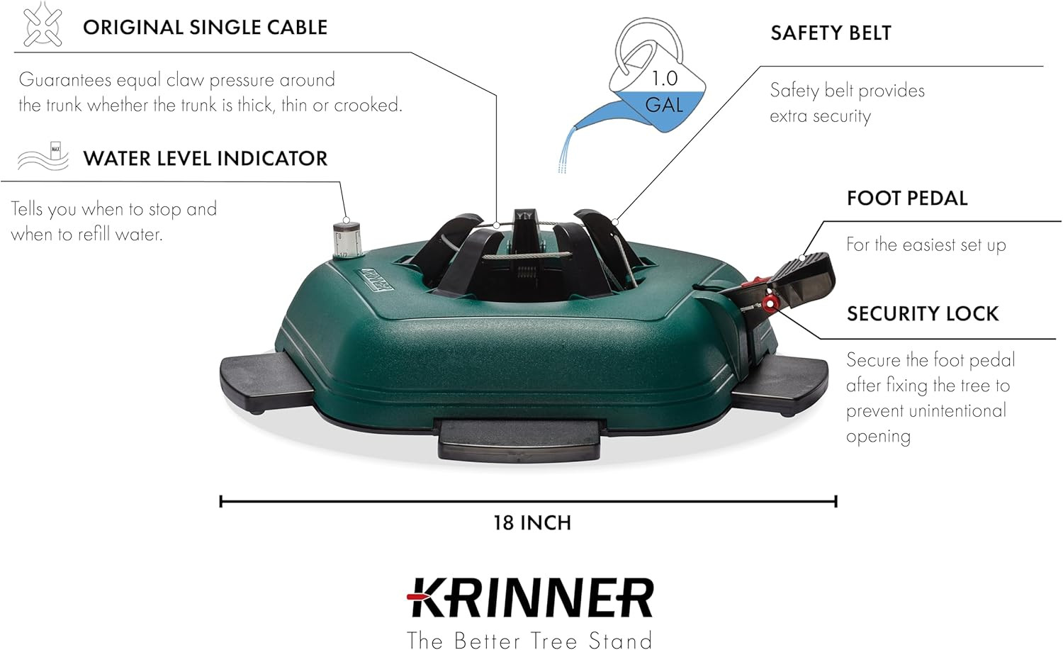 Tree Genie L (Gen 2)- Single Cable Operation, Water Level Indicator, 5 Stabilize