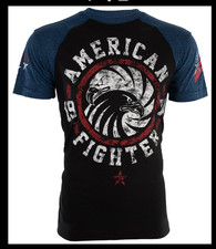 AMERICAN FIGHTER Black Blue BRADLEY Athletic Graphic T-shirt NWT