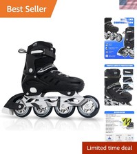 Adults Adjustable Inline Skates, Safe and Durable Roller Skates with Giant Wh...