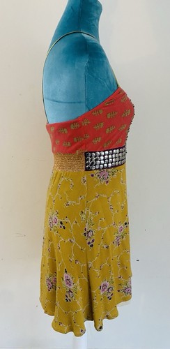 Free People Women's Sz~8 Dress Bollywood Princess Beaded Floral Rare $148 - Picture 3 of 5