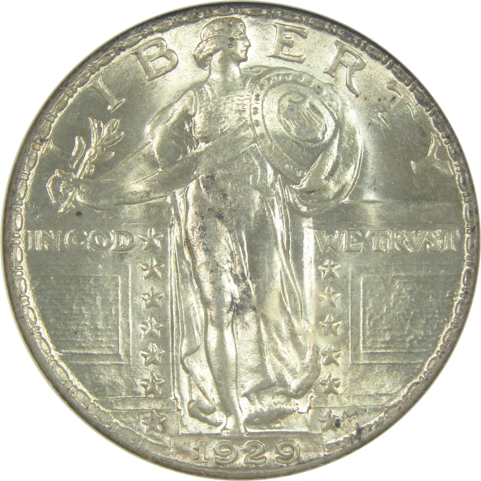 1929 Standing Liberty Quarter MS 64 ANACS Silver 25c Coin SKU:I15276 - Image 3 of 4
