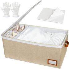 Wedding Dress Storage Box, Wedding Dress Preservation Box with Divider, Foldable