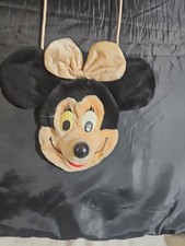 VINTAGE 70s DISNEY GIRLS PLUSH MINNIE MOUSE HEAD BOW TIE COIN PURSE CROSS BODY