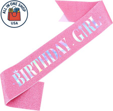 Birthday Girl Sash Pink Iridescent Sash Birthday Girl Party Favor