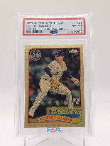 ROBERT GASSER 2024 TOPPS CHROME UPDATE SUPERFRACTOR ROOKIE 1/1 PSA 8 Q6435