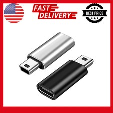 USB C to Mini USB Adapter 2-Pack, Type-C Female to Mini USB Male Converter New