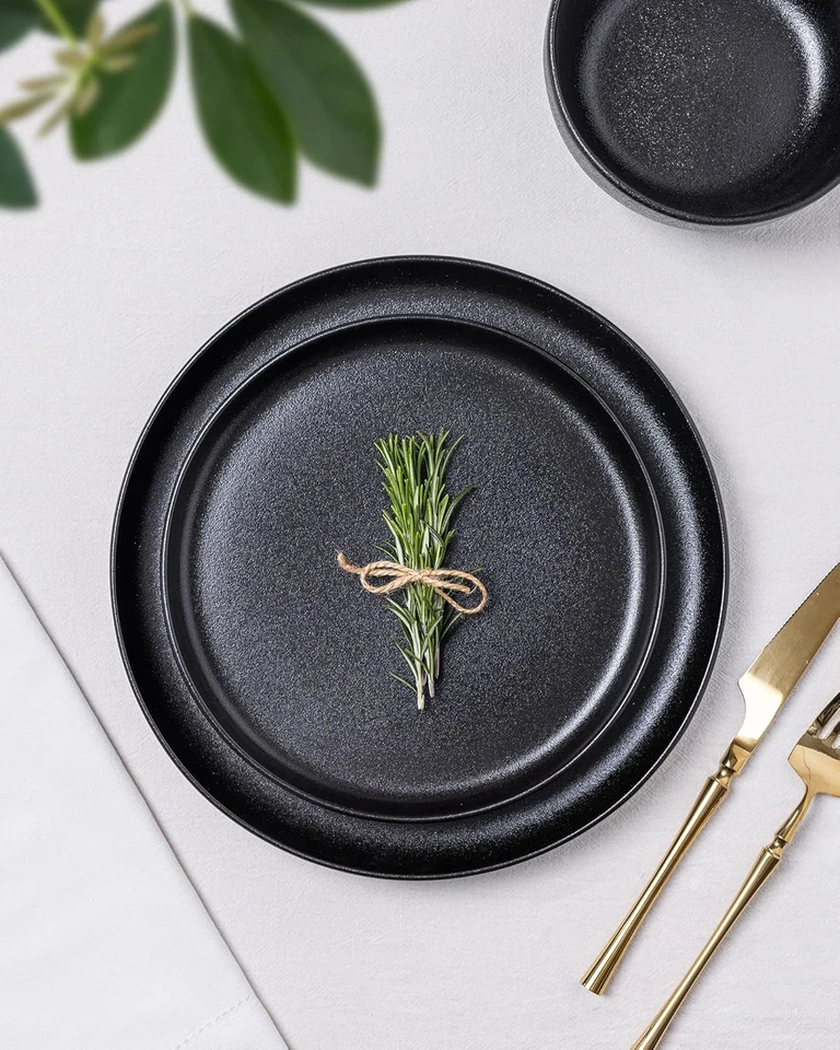 Juegos de vajilla de cerámica para platos y cuencos ligeros de porcelana de 4, 12 piezas Foto 2 de 4