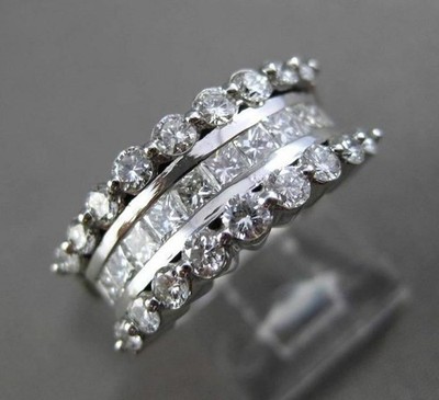ESTATE WIDE 1.30CT DIAMOND 14KT WHITE GOLD WEDDING ANNIVERSARY RING E/F VVS 1365