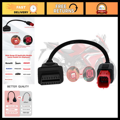 6 Pin OBD2 Adapter Cable for Motorcycles - Euro5 Connector, CAN Bus & K-Line, Di