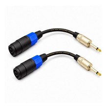 Professional Speaker Cable Adapters 2-Pack - 1/4" TS Male to Speakon