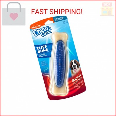 Hartz Chew 'N Clean Tuff Bone Bacon Scented Dental Dog Chew Toy - Extra Large