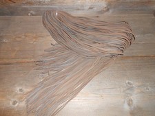 1 pair of 65" long 1/8" wide grey brown colored rawhide leather boot/shoe laces.