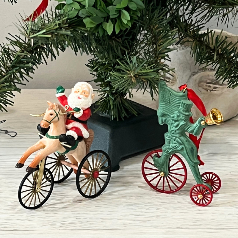 Hallmark Vintage Lot Wonderful Santacycle Horse Tricycle 1988 Uncle Sam 1996
