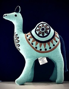 TRADES OF HOPE Aqua 8.5” Camel Handmade in India!  Nice Plush! Proceeds Donated!