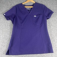 Figs Techincal Collection Catarina One Pocket Scrub Top Dark Purple Womens SM
