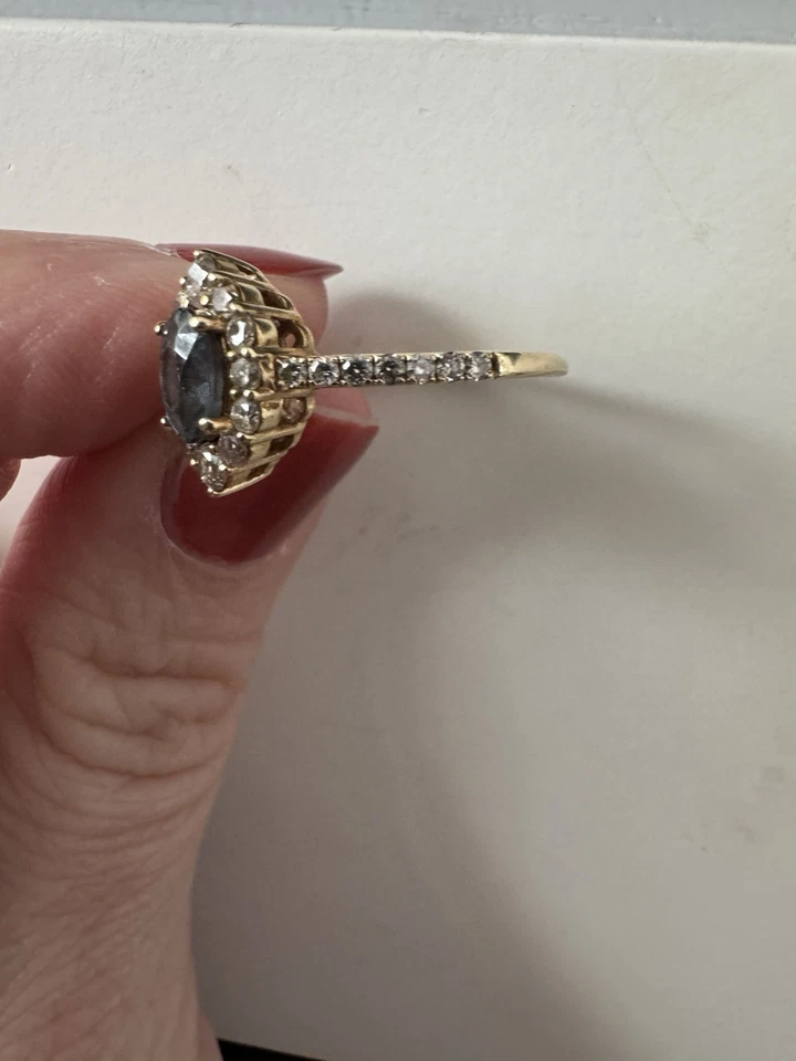 Anillo de oro de 14k con espinela gris y diamantes blancos Le Vian Foto 2 de 4