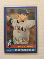 2025 Topps Heritage High Number Chrome Phil Maton #567 Blue 6/150 Texas Rangers