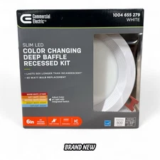 Commercial Electric 91479 Slim Baffle 6" Adjustable CCT LED Recessed Light Kit