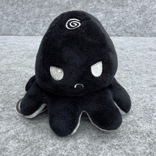TeeTurtle Polpo Reversibile Peluche Grigio Nero Solido Flip Morbido Peluche Giocattolo 5" NUOVO