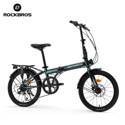 #ad #ad ROCKBROS Folding Bike SKN 20quot;7 Speed Steel Frame Cable Disc Brake with Rear Rack $280.00