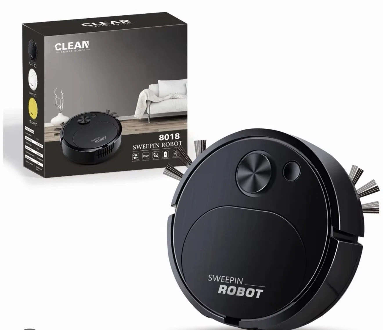 Clean Smart Robot 8018 Sweepin Robot Black Quantity of 3